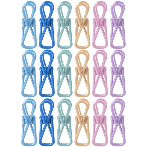 Mr. Pen- Chip Clips, 18 Pack, 2 Inch, Pastel Colors, Utility Steel PVC-Coated Clips, Bag Clips, Chip Clip, Metal Clips, Chip Bag Clip, Food Clips, Bag Clips for Food Storage, Food Bag Clips