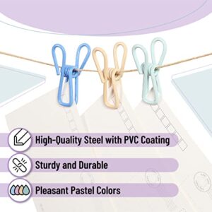 Mr. Pen- Chip Clips, 18 Pack, 2 Inch, Pastel Colors, Utility Steel PVC-Coated Clips, Bag Clips, Chip Clip, Metal Clips, Chip Bag Clip, Food Clips, Bag Clips for Food Storage, Food Bag Clips