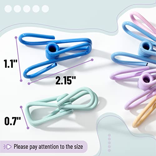 Mr. Pen- Chip Clips, 18 Pack, 2 Inch, Pastel Colors, Utility Steel PVC-Coated Clips, Bag Clips, Chip Clip, Metal Clips, Chip Bag Clip, Food Clips, Bag Clips for Food Storage, Food Bag Clips