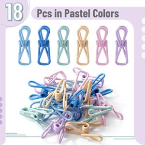 Mr. Pen- Chip Clips, 18 Pack, 2 Inch, Pastel Colors, Utility Steel PVC-Coated Clips, Bag Clips, Chip Clip, Metal Clips, Chip Bag Clip, Food Clips, Bag Clips for Food Storage, Food Bag Clips