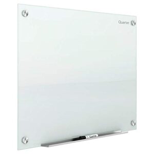 quartet glass whiteboard, extra large magnetic dry erase white board, 6′ x 4′, easy installation, includes accessory tray, 1 marker and 2 glass board magnets, white surface, infinity (g7248w)