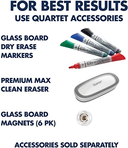 Quartet Glass Whiteboard, Extra Large Magnetic Dry Erase White Board, 6' x 4', Easy Installation, Includes Accessory Tray, 1 Marker and 2 Glass Board Magnets, White Surface, Infinity (G7248W)