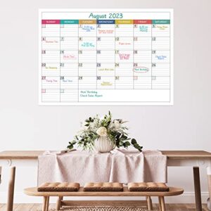 Dry Erase Calendar for Wall - Large Dry Erase Calendar, 28" x 40", Undated Monthly Calendar for Home, Office, Classroom, Erasable Laminated Calendar Whiteboard with 5 Markers ＆ 8 Stickers