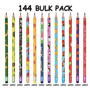 Rarlan Pencil Assortment, 2 HB, Assorted Colorful Pencils for Kids, Pre-Sharpened,Bulk Pack, 144 Count Bulk Pack