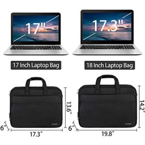 17 inch Laptop Bag, Travel Briefcase with Organizer, Expandable Large Hybrid Shoulder Bag, Water Resistant Business Messenger Briefcases Computer Bag for Men and Women Fits 17 15.6 Inch Laptop, Black