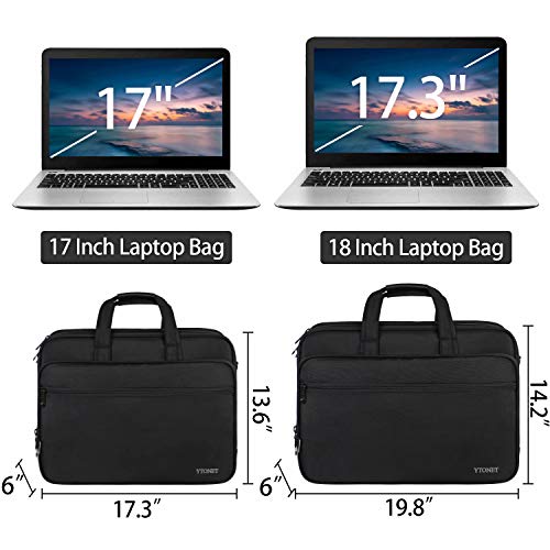 17 inch Laptop Bag, Travel Briefcase with Organizer, Expandable Large Hybrid Shoulder Bag, Water Resistant Business Messenger Briefcases Computer Bag for Men and Women Fits 17 15.6 Inch Laptop, Black