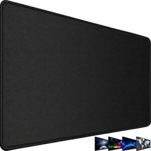 large mouse pad, gaming mouse pad, areyteco big mouse pad, durable 31.5″x15.7″x0.12″ large xl extended waterproof non-slip base long keyboard xxl mouse pad with stitched edges for office gaming, black