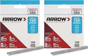 arrow fastener 504 genuine t50 1/4-inch staples, pack of 2