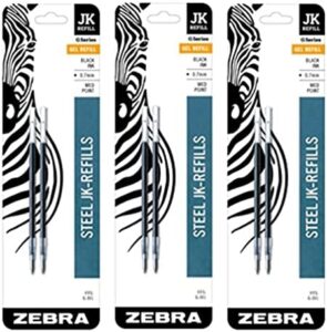 zebra g-301 jk-refill 0.7mm black 2 refills (pack of 3)