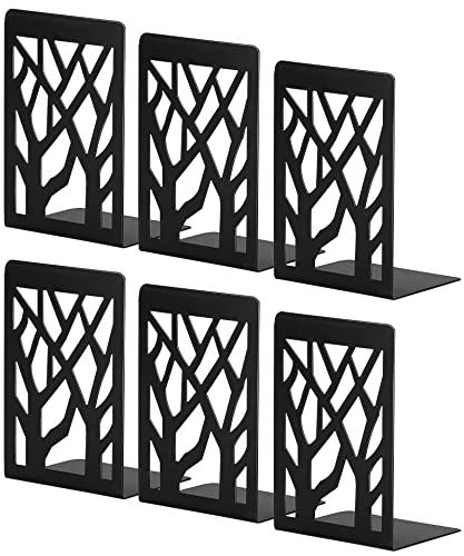 Book Ends, Bookends, Book Ends for Shelves, Bookends for Shelves, Bookend, Book Ends for Heavy Books, Book Shelf Holder Home Decorative, Metal Bookends Black 3 Pair, Bookend Supports, Book Stoppers