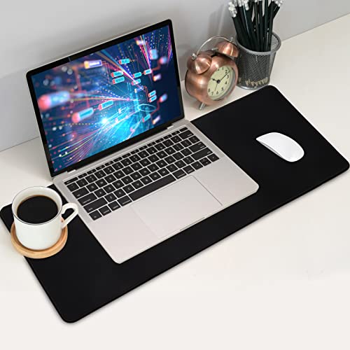 Jahosin Large Gaming Mouse Pad with Stitched Edges,[27.5x11.8In] Extended Mouse Pad with Non-Slip Natural Rubber Base for Gamer/Desktop/Office/Home (70x30 Blackus)