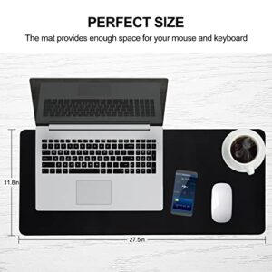 Jahosin Large Gaming Mouse Pad with Stitched Edges,[27.5x11.8In] Extended Mouse Pad with Non-Slip Natural Rubber Base for Gamer/Desktop/Office/Home (70x30 Blackus)