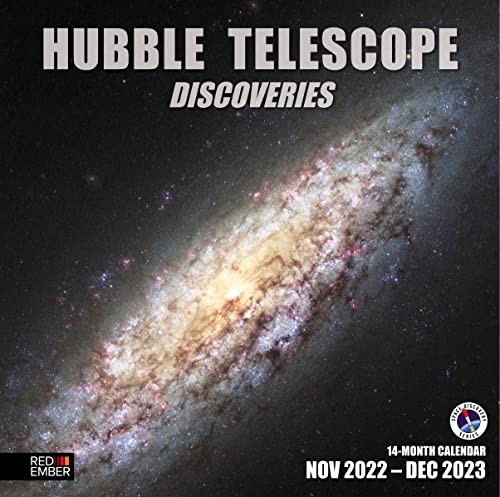 RED EMBER Hubble Telescope 2023 Hangable Monthly Wall Calendar | 12" x 24" Open | Thick & Sturdy Paper | Giftable | Space Expand Your World and Expand Your Mind