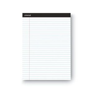 universal 30730 premium ruled writing pads, white, 8.5 x 11.75, legal/wide, 50 sheets (pack of 12 pads)