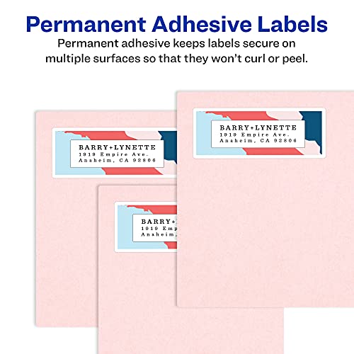 Avery Address Labels with Sure Feed for Inkjet Printers, 1" x 2-5/8", 3,000 Labels, Permanent Adhesive (8460), White