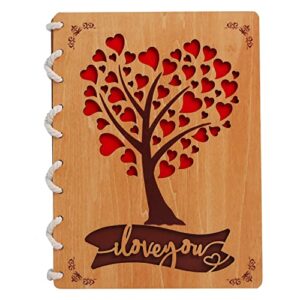 DEPLEE Heart Tree Wooden Cards, Anniversary Card for Her with Romantic Wood Card Design, Love Wood Greeting Card, Happy Anniversary Card Wood, Birthday Cards for Women, Mothers, Wife, Mom |6x8 in