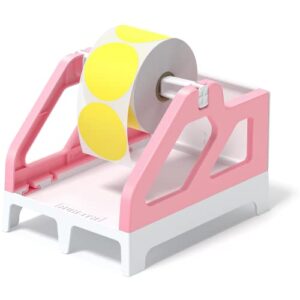 munbyn pink label holder for rolls and fan-fold labels, shipping label roll holder for desktop label printer shipping supplies industrial labels…