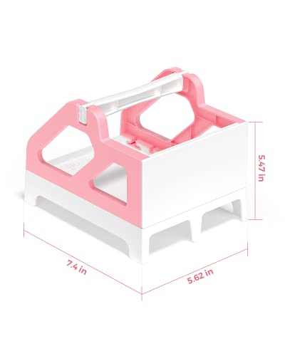 MUNBYN Pink Label Holder for Rolls and Fan-Fold Labels, Shipping Label Roll Holder for Desktop Label Printer Shipping Supplies Industrial Labels…