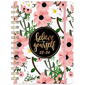 2023-2024 planner – weekly & monthly academic planner 2023-2024 with tabs, 6.4″ x 8.5″, jul 2023 – jun 2024, hardcover, strong binding, thick paper, back pocket, elastic closure, inspirational quotes