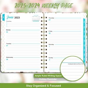 2023-2024 Planner - Weekly & Monthly Academic Planner 2023-2024 with Tabs, 6.4" x 8.5", Jul 2023 - Jun 2024, Hardcover, Strong Binding, Thick Paper, Back Pocket, Elastic Closure, Inspirational Quotes