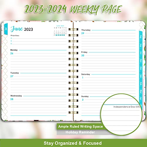 2023-2024 Planner - Weekly & Monthly Academic Planner 2023-2024 with Tabs, 6.4" x 8.5", Jul 2023 - Jun 2024, Hardcover, Strong Binding, Thick Paper, Back Pocket, Elastic Closure, Inspirational Quotes