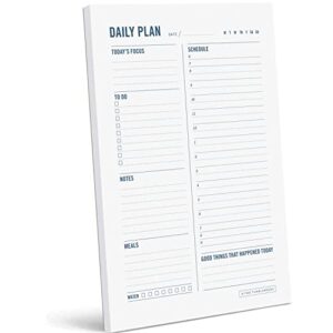 two tumbleweeds daily planner notepad – desktop to do list planning pad with hourly schedule, time block planner, college school supplies – 6 x 9” – 50 undated sheets