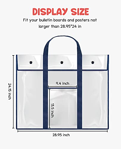 Gamenote 2 Pack Large Poster Storage Bag (31.5"×25.5") Bulletin Board Holder Art Portfolio Container for Teachers Classroom Organization