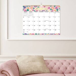 2023 Wall Calendar - Wall Calendar 2023, Janaury 2023-December 2023, 12 Months Calendar with Julian Date, 15 x 12 Inches, Twin-Wire Binding, Suitable for Hanging on the Wall, Large Blocks and Julian Dates, Flower design, Good Decorative Effect