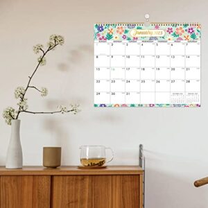 2023 Wall Calendar - Wall Calendar 2023, Janaury 2023-December 2023, 12 Months Calendar with Julian Date, 15 x 12 Inches, Twin-Wire Binding, Suitable for Hanging on the Wall, Large Blocks and Julian Dates, Flower design, Good Decorative Effect