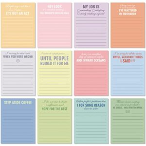funny notepads with sayings sticky funny office supplies to do list funny work assorted notepad for workers, 12 designs, 3 x 3.93 inch (classic style, 12 packs,)