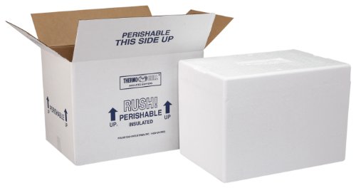 Polar Tech 227C Thermo Chill Insulated Carton with Foam Shipper, Medium, 15.5" Length x 13.75" Width x 10.5" Depth, 2 Count (Pack of 1)