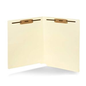 50 End Tab Fastener File Folders - Reinforced Straight Cut Tab - Designed to Organize Standard Medical Files and Office Documents - Letter Size, Manila, 50 Pack