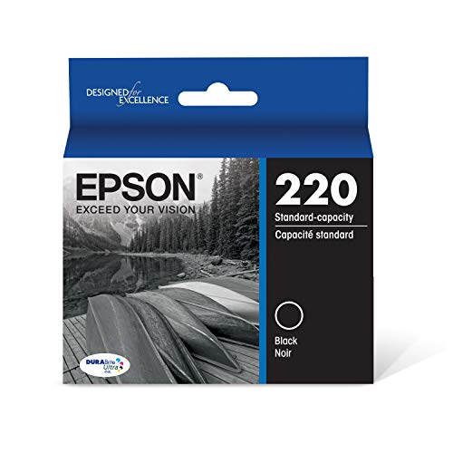 Epson T220120 DURABrite Ultra Black Standard Capacity -Cartridge -Ink (WF-2760, WF-2750, WF-2660, WF-2650, WF-2630, XP-424, XP-420, XP-320)