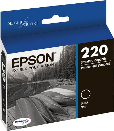 Epson T220120 DURABrite Ultra Black Standard Capacity -Cartridge -Ink (WF-2760, WF-2750, WF-2660, WF-2650, WF-2630, XP-424, XP-420, XP-320)