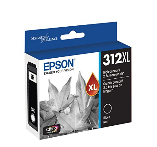 EPSON T312 Claria Photo HD -Ink High Capacity Photo Black -Cartridge (T312XL120-S) for select Epson Expression Photo Printers