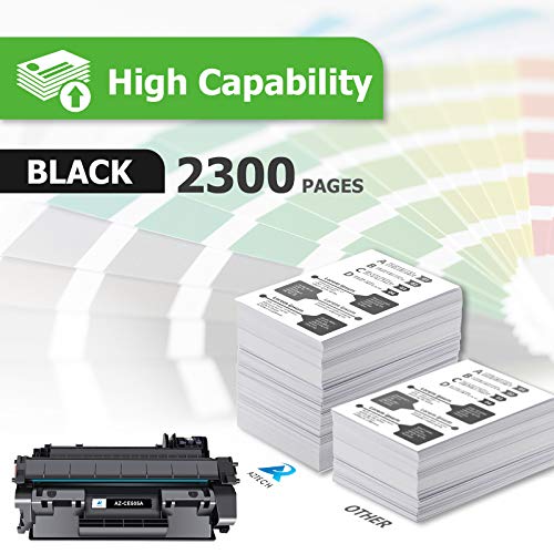 Aztech Compatible Toner Cartridge Replacement for HP CE505A 05A HP P2035 P2035N P2055DN 2055DN 2035N P2030 P2050 P2055D P2055X 2055D 2055X Printer (Black 2-Pack)