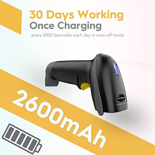 NADAMOO Wireless Barcode Scanner 328 Feet Transmission Distance USB Cordless 1D Laser Automatic Barcode Reader Handhold Bar Code Scanner with USB Receiver for Store, Supermarket, Warehouse