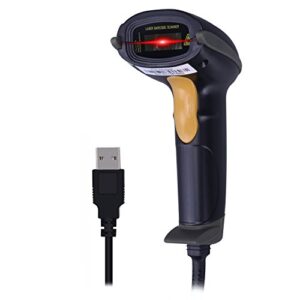 WoneNice USB Laser Barcode Scanner Wired Handheld Bar Code Scanner Reader Black