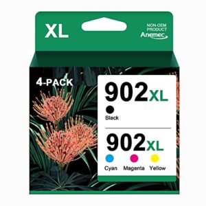 anemec 902xl ink cartridges replacement for hp 902 902xl ink cartridges combo pack |used in hp officejet pro 6978 6960 6962 6968 6954 6958 6950 6951 6970 printers (902 xl ink cartridges 4 pack)