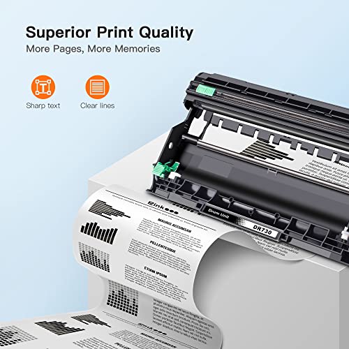 E-Z Ink (TM Compatible DR730 Drum Unit (Not Toner) Replacement for Brother DR 730 Compatible with HL-L2350DW HL-L2395DW HL-L2370DW HL-L2370DWXL MFC-L2750DW MFC-L2710DW DCP-L2550DW Printer (2 Drum)