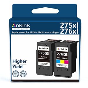 ankink 275xl 276xl remanufactured ink cartridge replacement for canon pg-275 cl-276 275xl 276xl compatible with canon pixma ts3520 ts3522 ts3500 tr4720 tr4700 printers(1 black, 1 color, 2 pack)