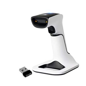 scanavenger wireless portable 1d&2d with stand bluetooth barcode scanner: hand scanners 3-in-1 vibration, cordless, rechargeable scan gun for inventory – usb bar code/qr reader (with next gen stand)