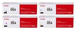 canon genuine 054 complete 4-color toner cartridge set (crg-054)