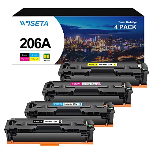 206A Toner Cartridge 4 Pack with Chip, Compatible Toner Cartridge Replacement for HP 206A 206X Toner Cartridge Set Compatible with Color Laserjet Pro MFP M283fdw, MFP M283cdw, M255dw M282nw Printer