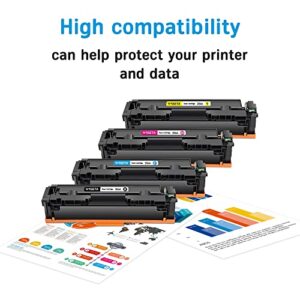 206A Toner Cartridge 4 Pack with Chip, Compatible Toner Cartridge Replacement for HP 206A 206X Toner Cartridge Set Compatible with Color Laserjet Pro MFP M283fdw, MFP M283cdw, M255dw M282nw Printer