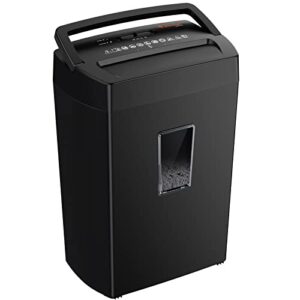 bonsaii 12-sheet cross cut paper shredder, 10-minute 5.5 gal home office heavy duty shredder for paper, credit card, mails, staples, with transparent window, high security level p-4 (c275-a)