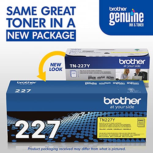 Brother Genuine TN227Y, High Yield Toner Cartridge, Replacement Yellow Toner, Page Yield Up to 2,300 Pages, TN227, Amazon Dash Replenishment Cartridge, 15.3 x 4.1 x 6.1 inches