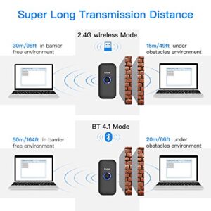 Eyoyo Mini 1D Bluetooth Barcode Scanner, 3-in-1 Bluetooth & USB Wired & 2.4G Wireless Barcode Reader Portable Bar Code Scanning Work with Windows, Android, iOS, Tablets or Computers