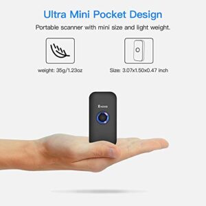 Eyoyo Mini 1D Bluetooth Barcode Scanner, 3-in-1 Bluetooth & USB Wired & 2.4G Wireless Barcode Reader Portable Bar Code Scanning Work with Windows, Android, iOS, Tablets or Computers