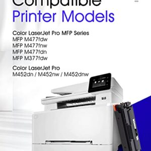 GPC Image Compatible Toner Cartridge Replacement for HP 410A CF410A CF411A CF412A CF413A Compatible with Laserjet Pro MFP M477fdw M477fdn M477fnw Pro M452dn M452nw M452dw Printer (4 Pack)